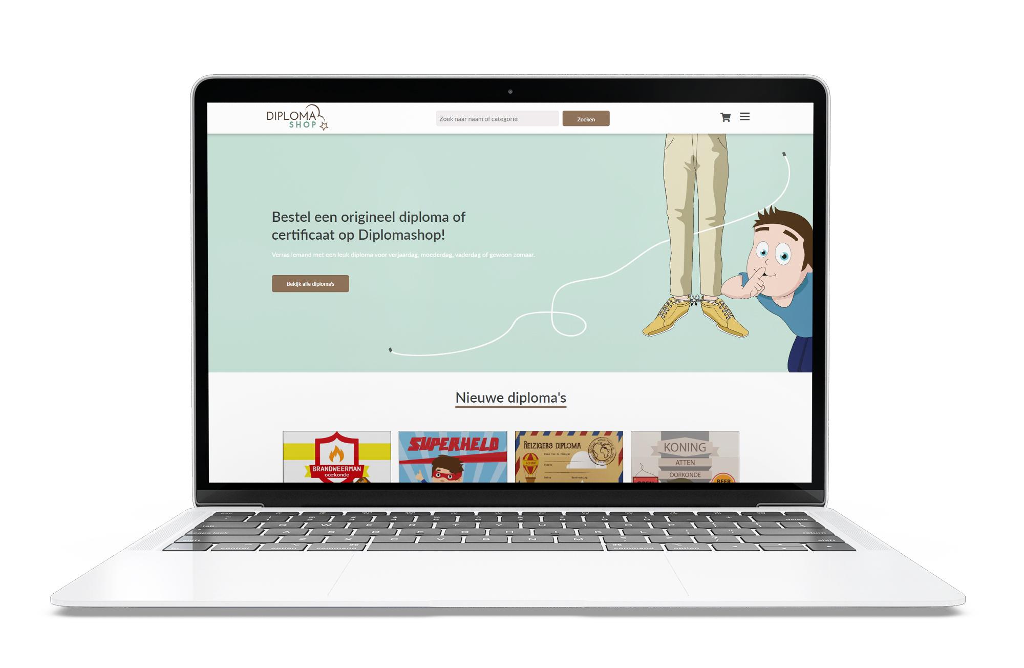 Portfolio | Diplomashop wesbsite 1
