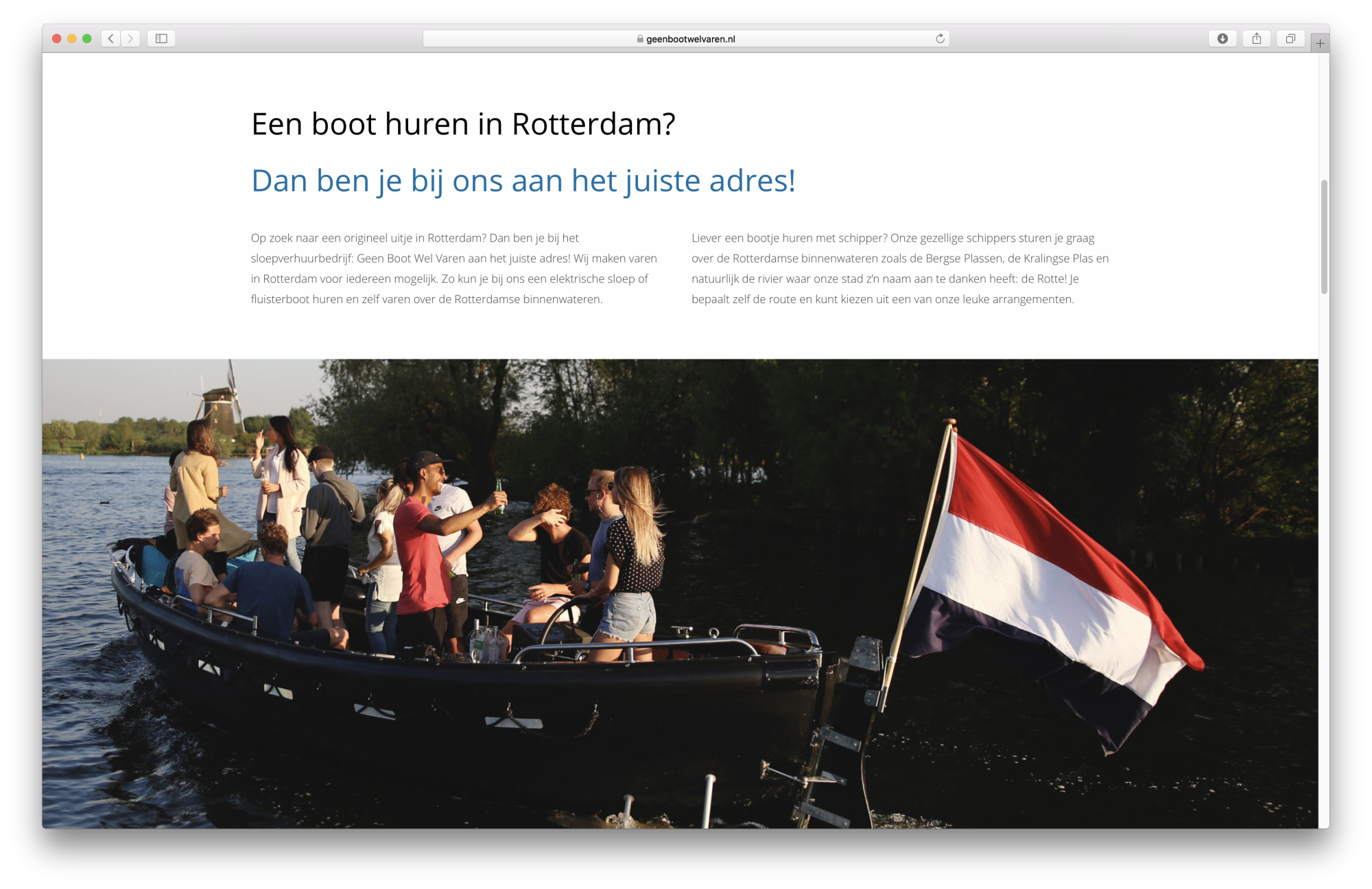 Portfolio | Geen boot wel varen website 2