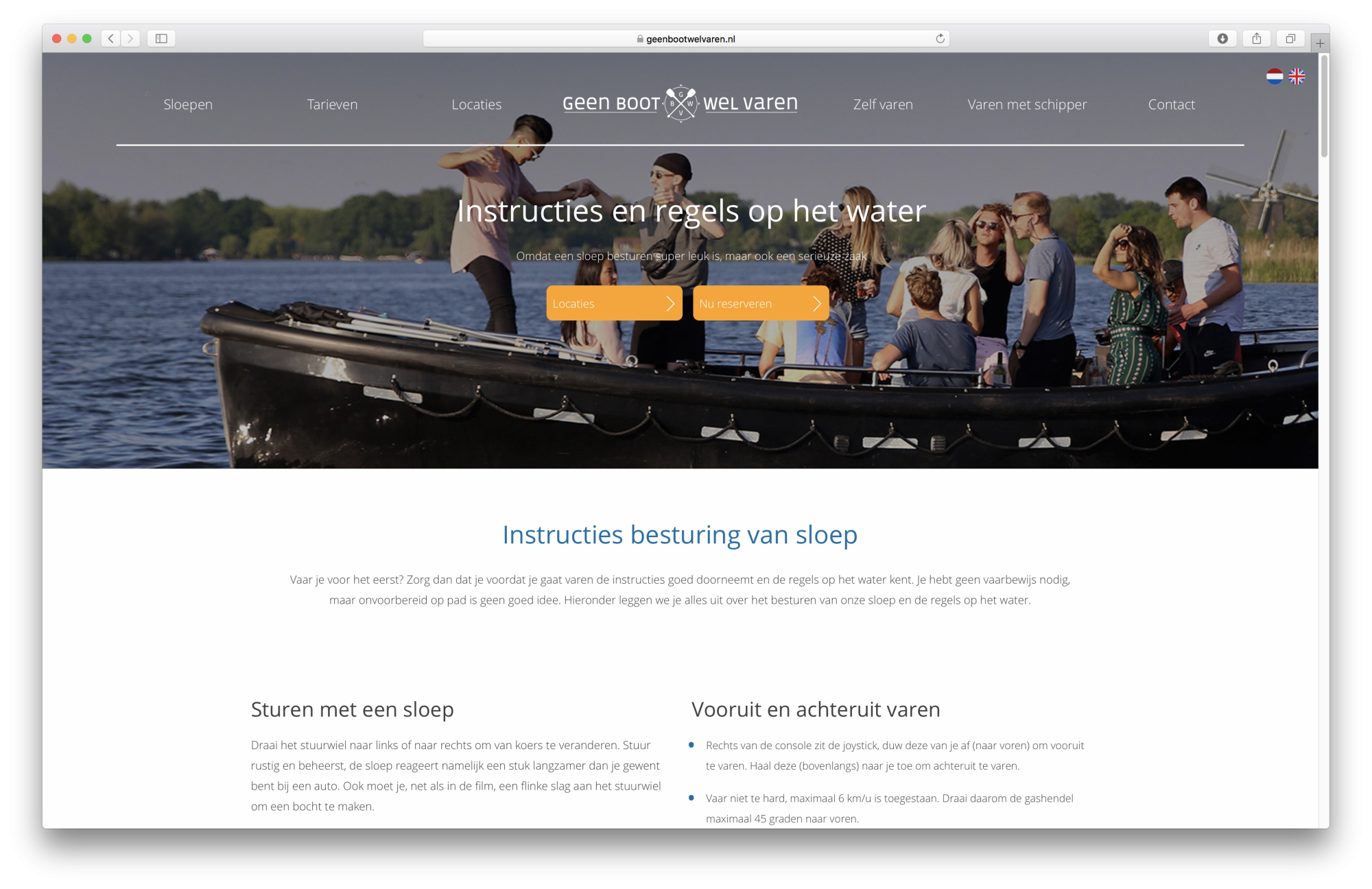 Portfolio | Geen boot wel varen website 7