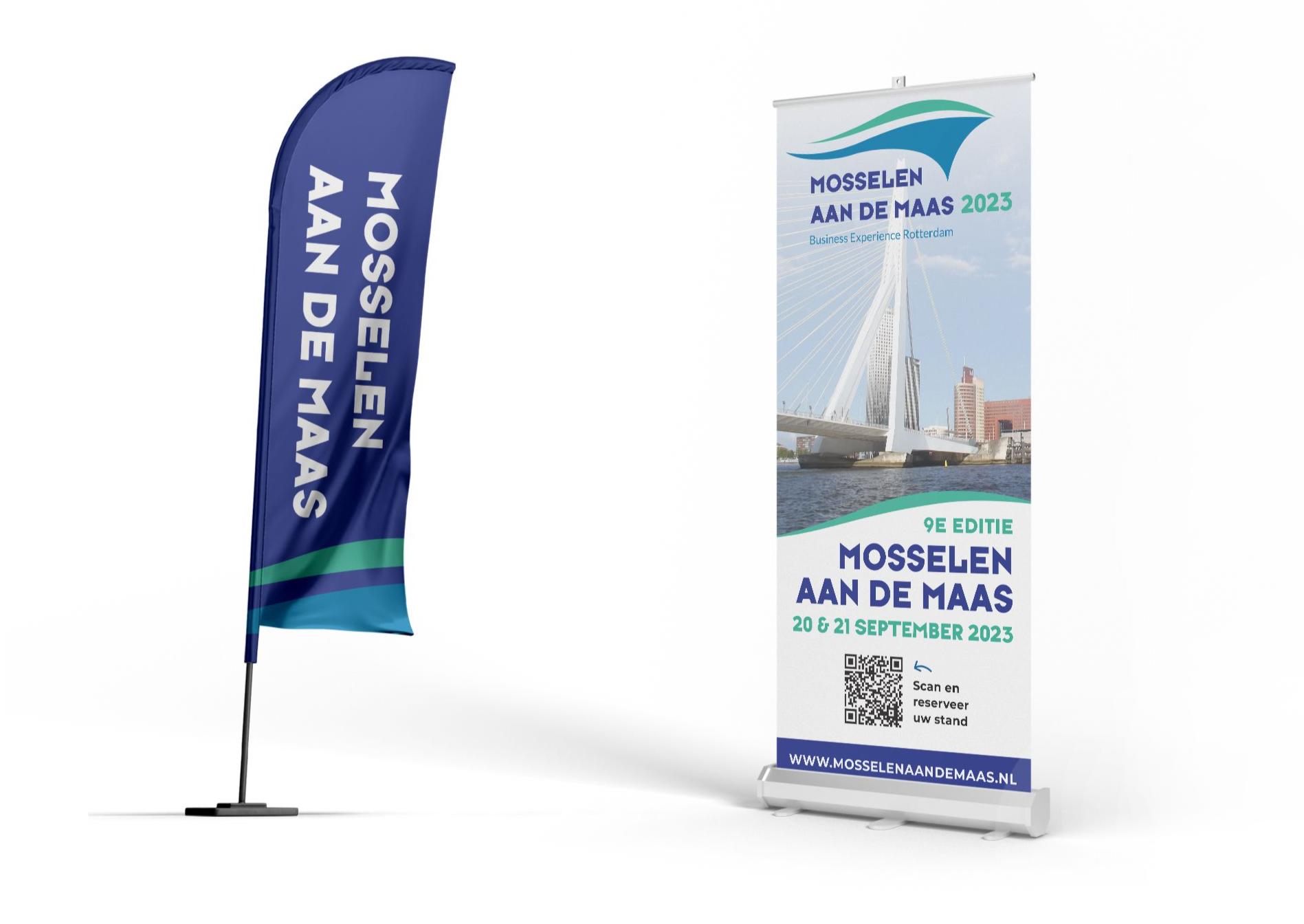 Mosselen aan de Maas | Vlag en backdrop