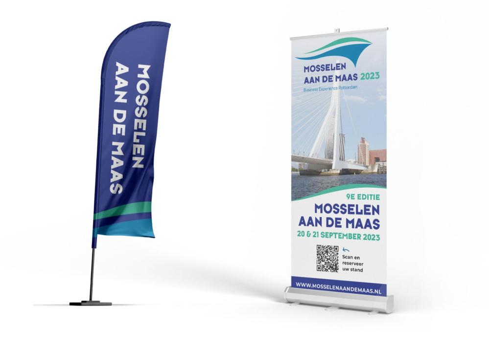 Mosselen aan de Maas | Vlag en backdrop