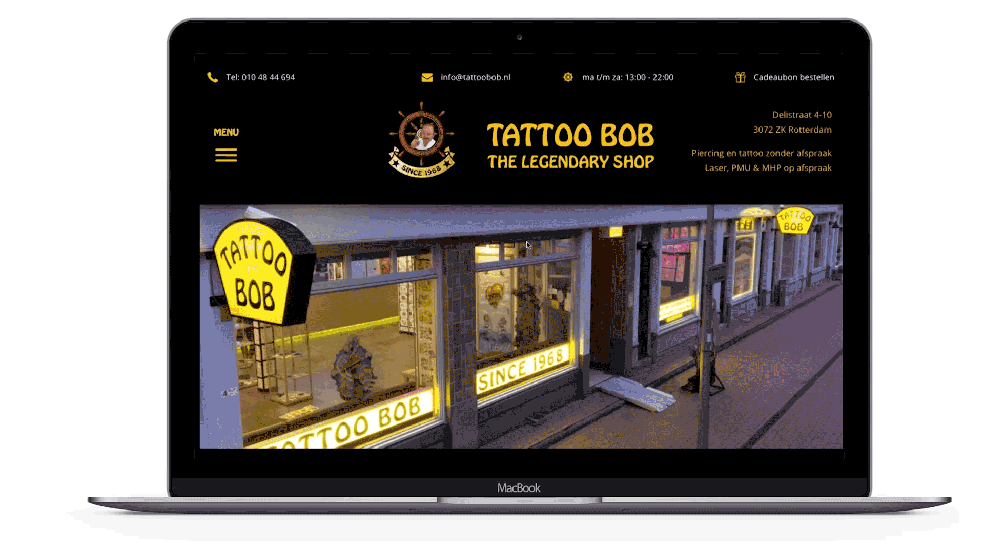 Portfolio | Tattoo Bob laptop animatie