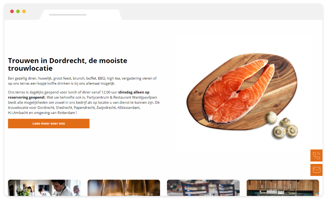 Portfolio | Wantijpaviljoen website pagina 2