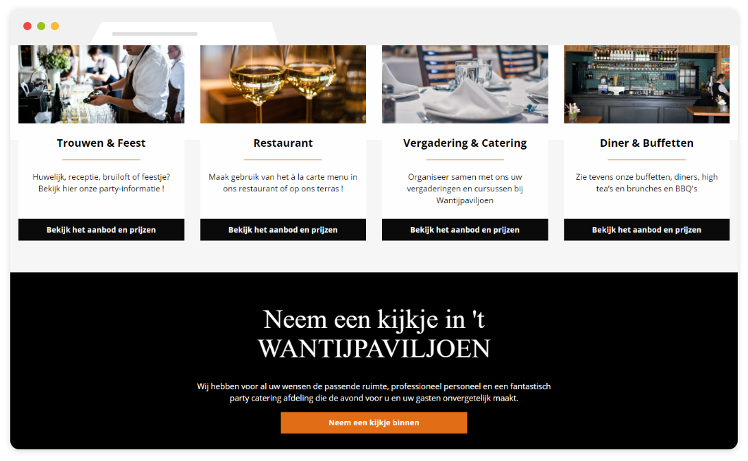 Portfolio | Wantijpaviljoen website pagina 3