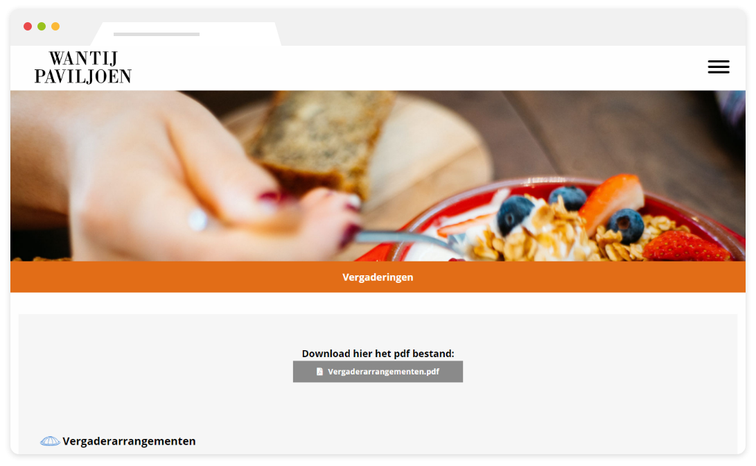 Portfolio | Wantijpaviljoen website pagina 5